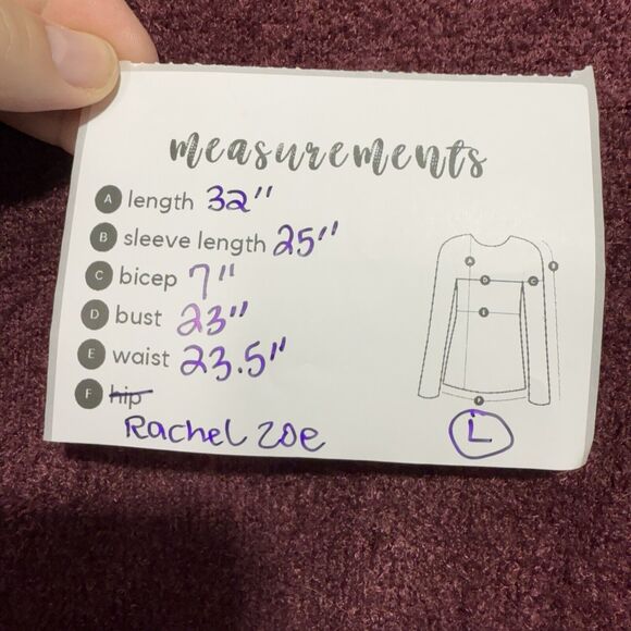 Rachel Zoe Cardigan Sweater Open Front Burgundy Plush Boucle Knit Soft Size L - Picture 11 of 11